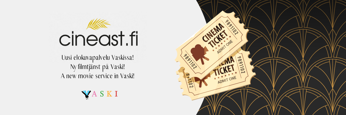 Cineast-elokuvapalvelu on nyt Vaski-kirjastoissa! Tutustu palveluun ja käyttöohjeisiin.